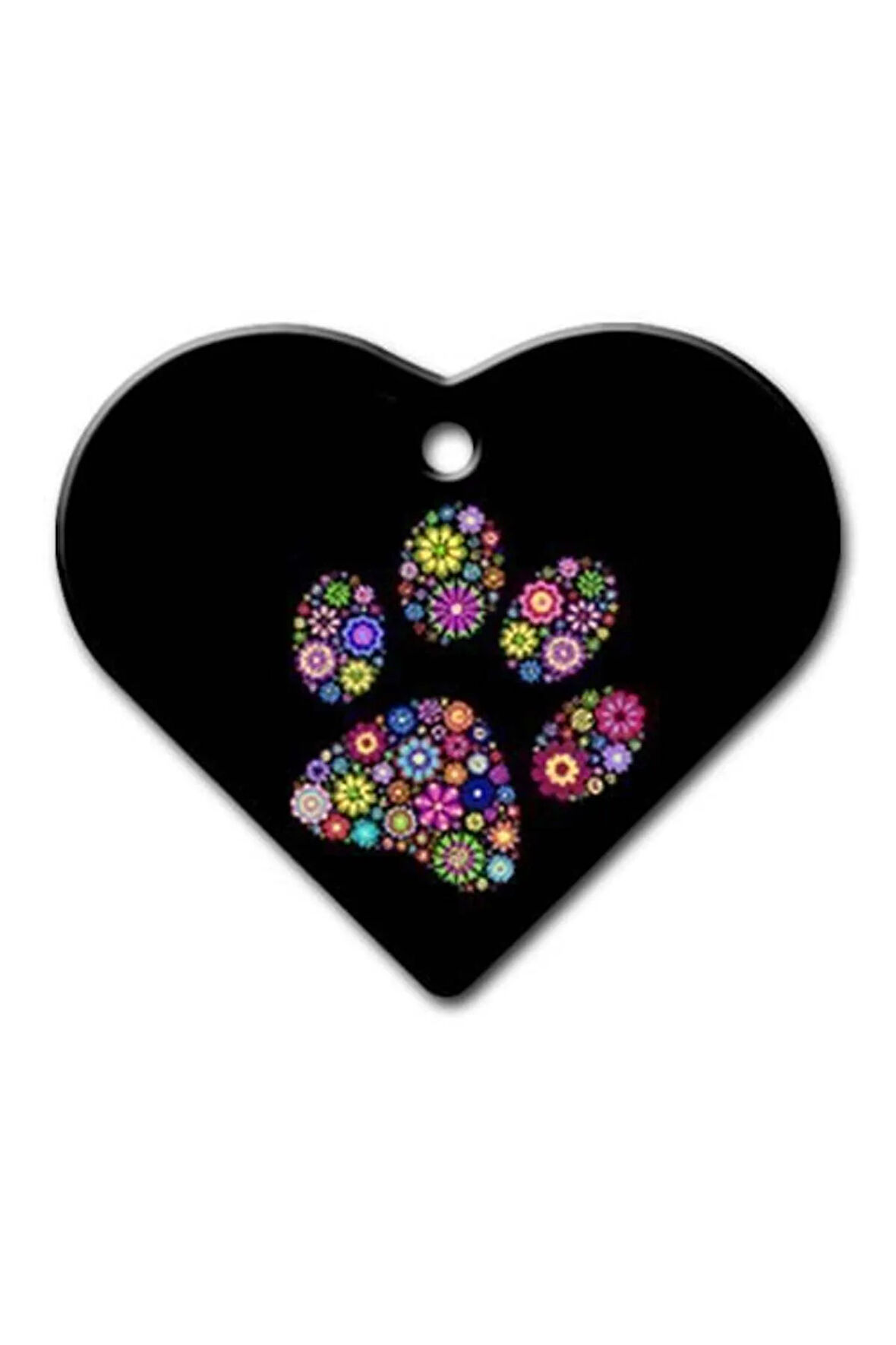 Pati Desenli Geniş Kalp Kedi Köpek Künyesi