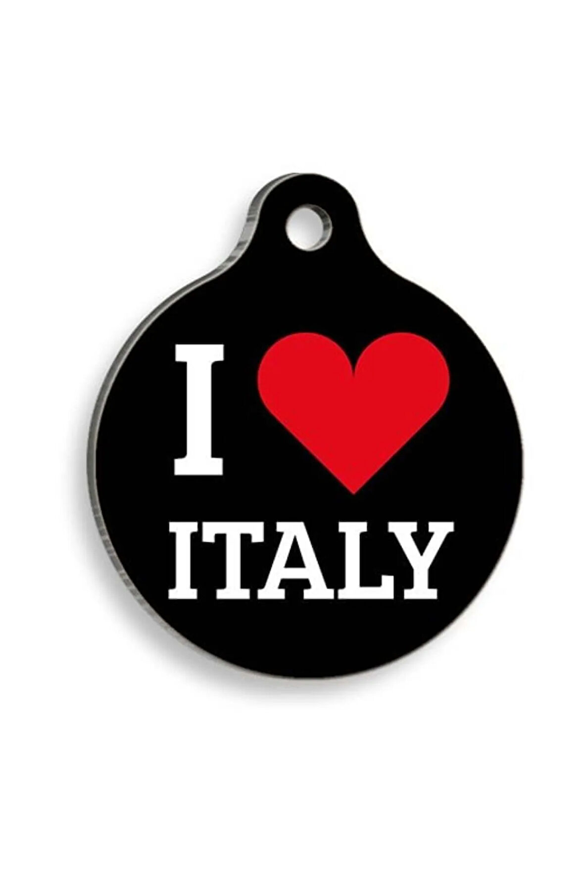 I Love Italy Yuvarlak Kedi ve Köpek Künyesi Medium 3 cm