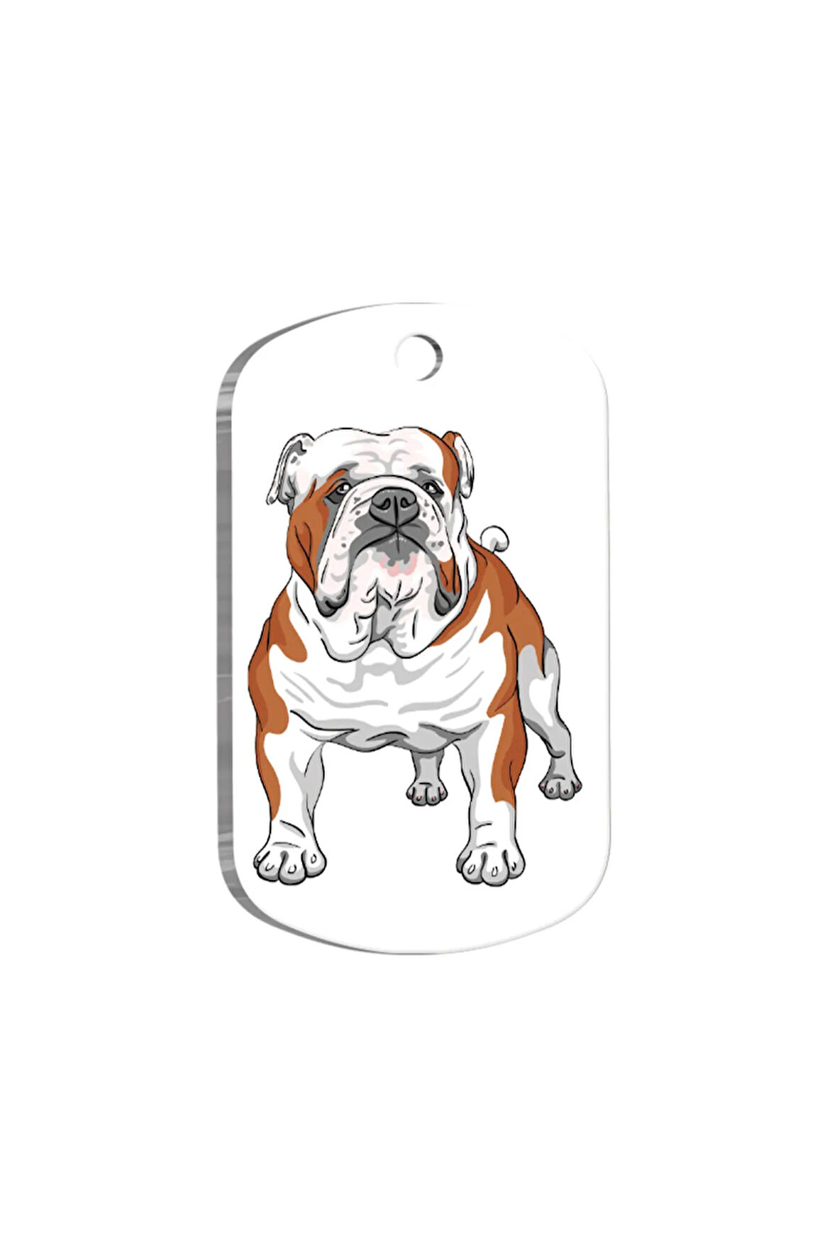 Bulldog Resimli Köpek Künyesi Large 2,9 x 5 cm