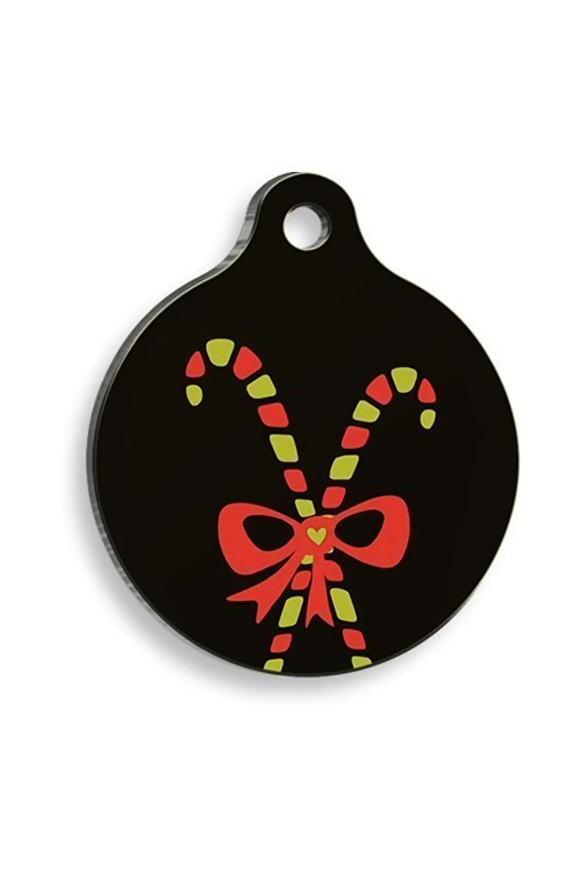 Christmas Serisi Black Gift Yuvarlak Kedi ve Köpek Künyesi Large: 3,8 cm.