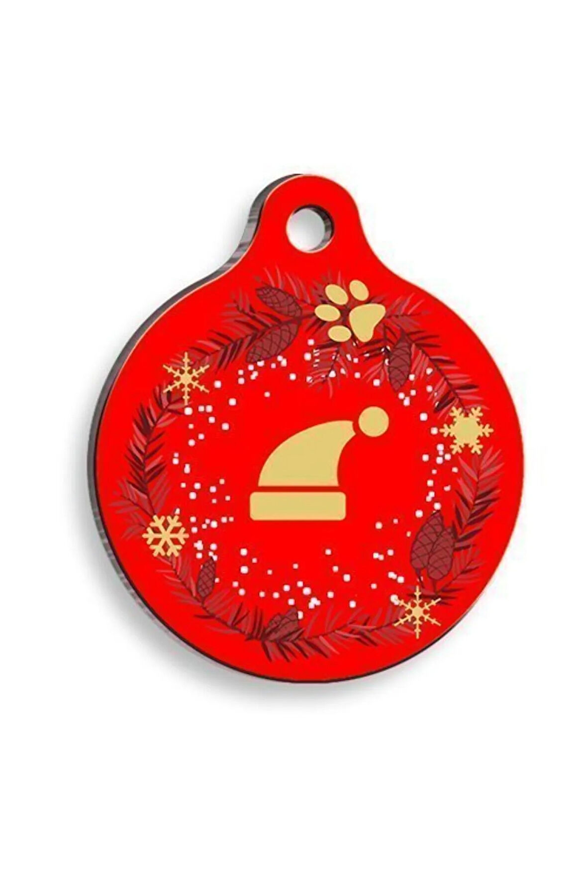 Christmas Serisi Hat Yuvarlak Kedi ve Köpek Künyesi