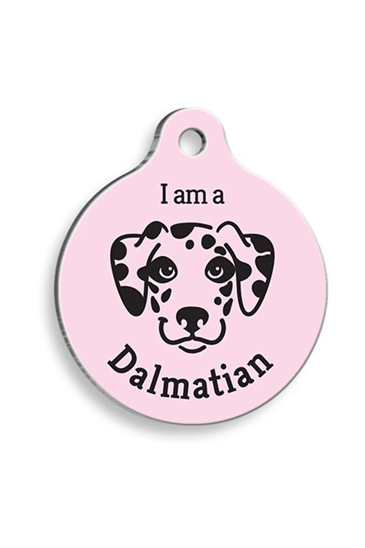Pembe Dalmaçyalı Yuvarlak Köpek Künyesi