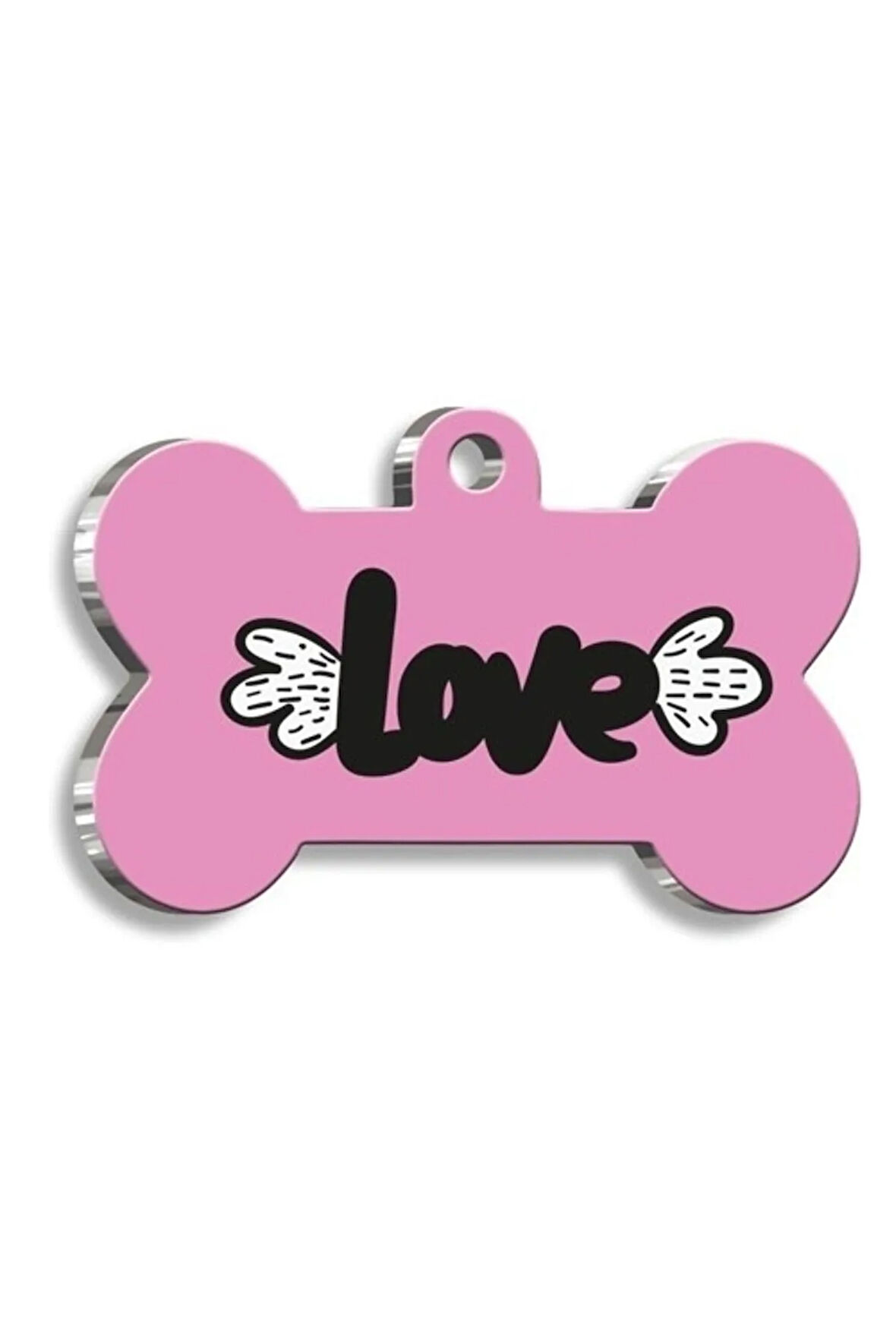 Uçan Aşk Kemik Şekilli Köpek Künyesi XLarge 3,3 x 5 cm