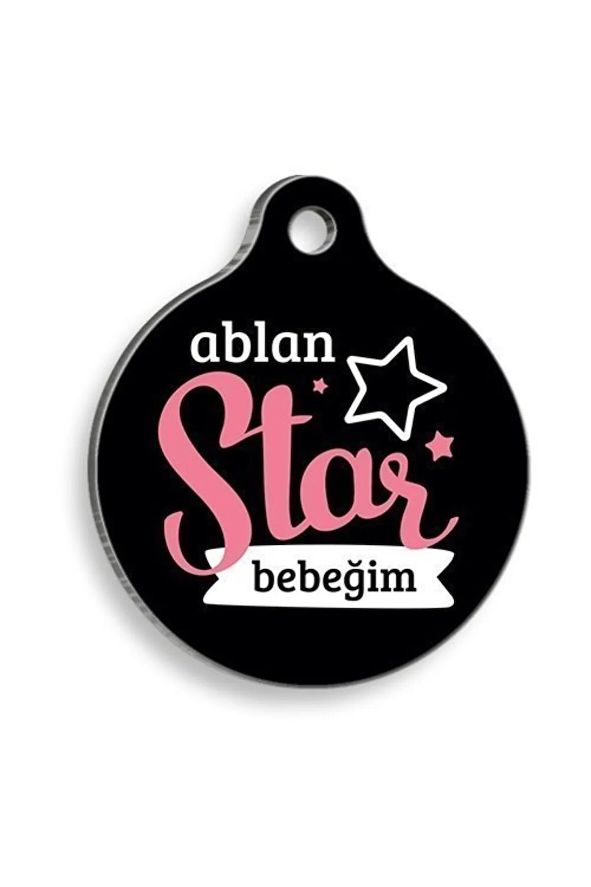 Ablan Star Yuvarlak Kedi ve Köpek Künyesi Medium: 3 cm.