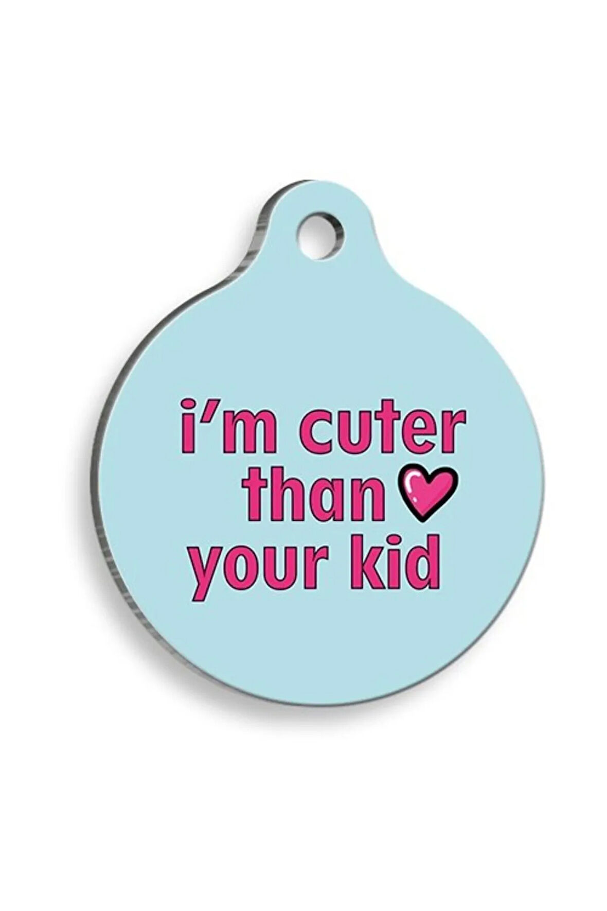 Çocuğundan Daha Şirinim Yuvarlak Kedi ve Köpek Künyesi Large 3,8 cm