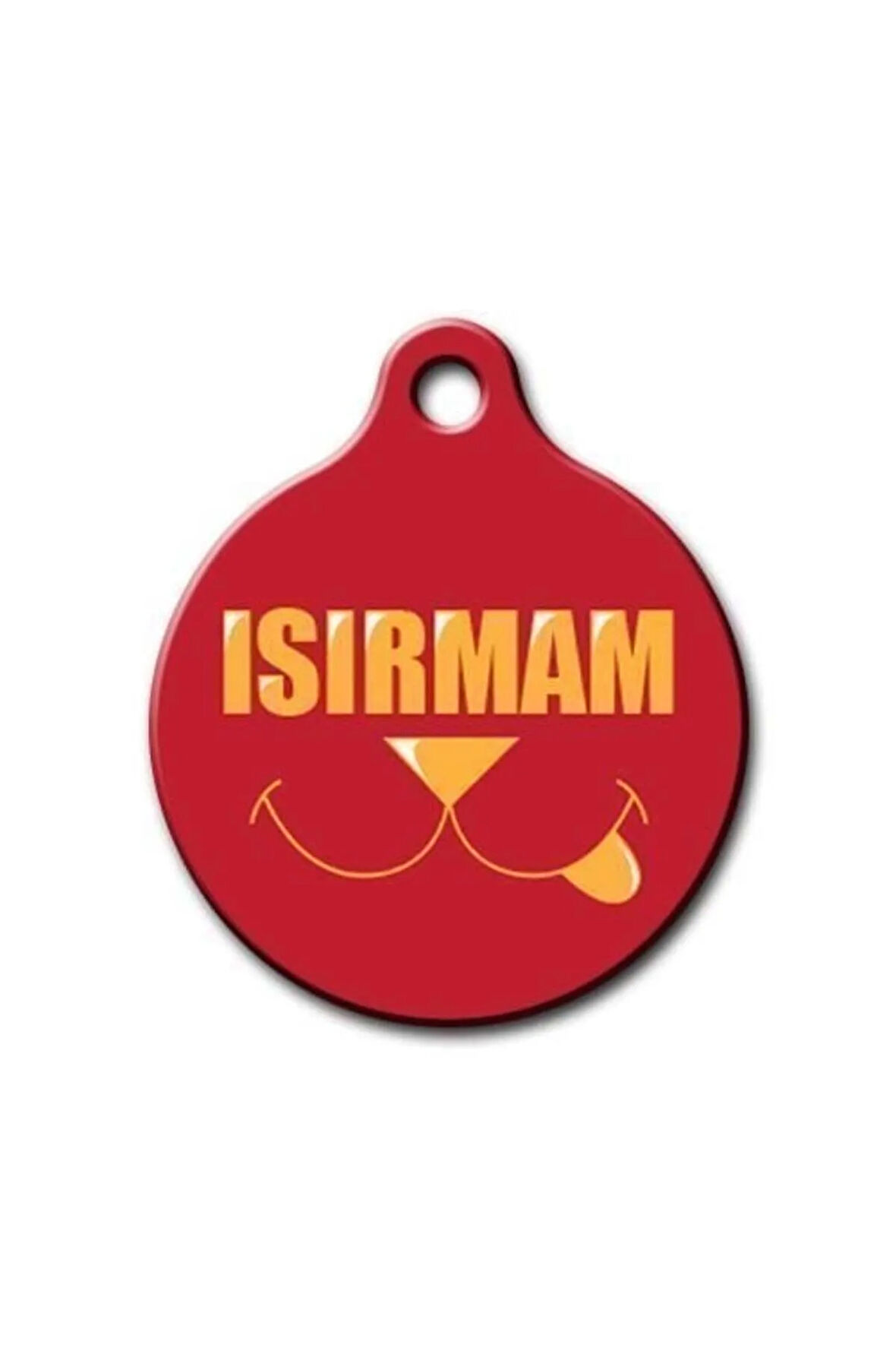 Isırmam Desenli Yuvarlak Köpek Künyesi Large