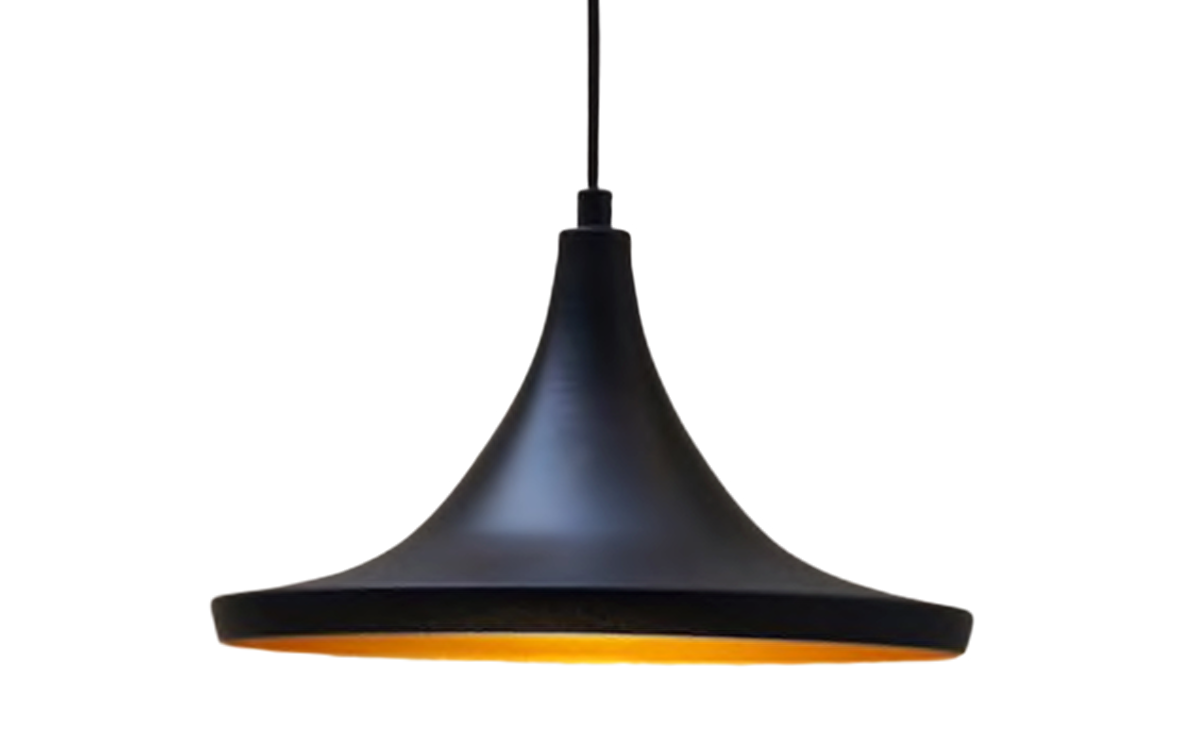 Mtlight Retro Metal Sarkıt Siyah Içi Sarı 36 Cm