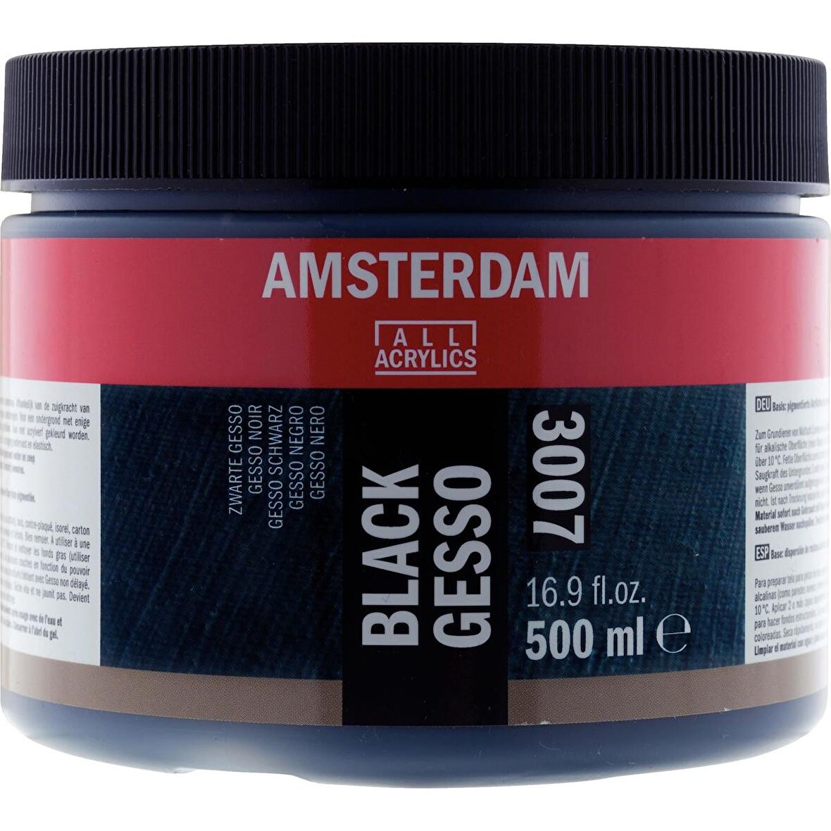 Amsterdam Siyah gesso 007 kavanoz 500 ml