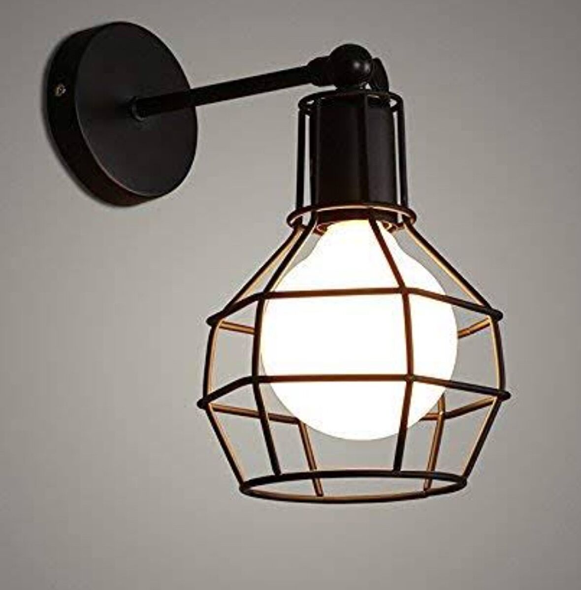 Rsylight Köşeli Retro Metal Retro Salon - Yatak Odası Duvar Aplik 