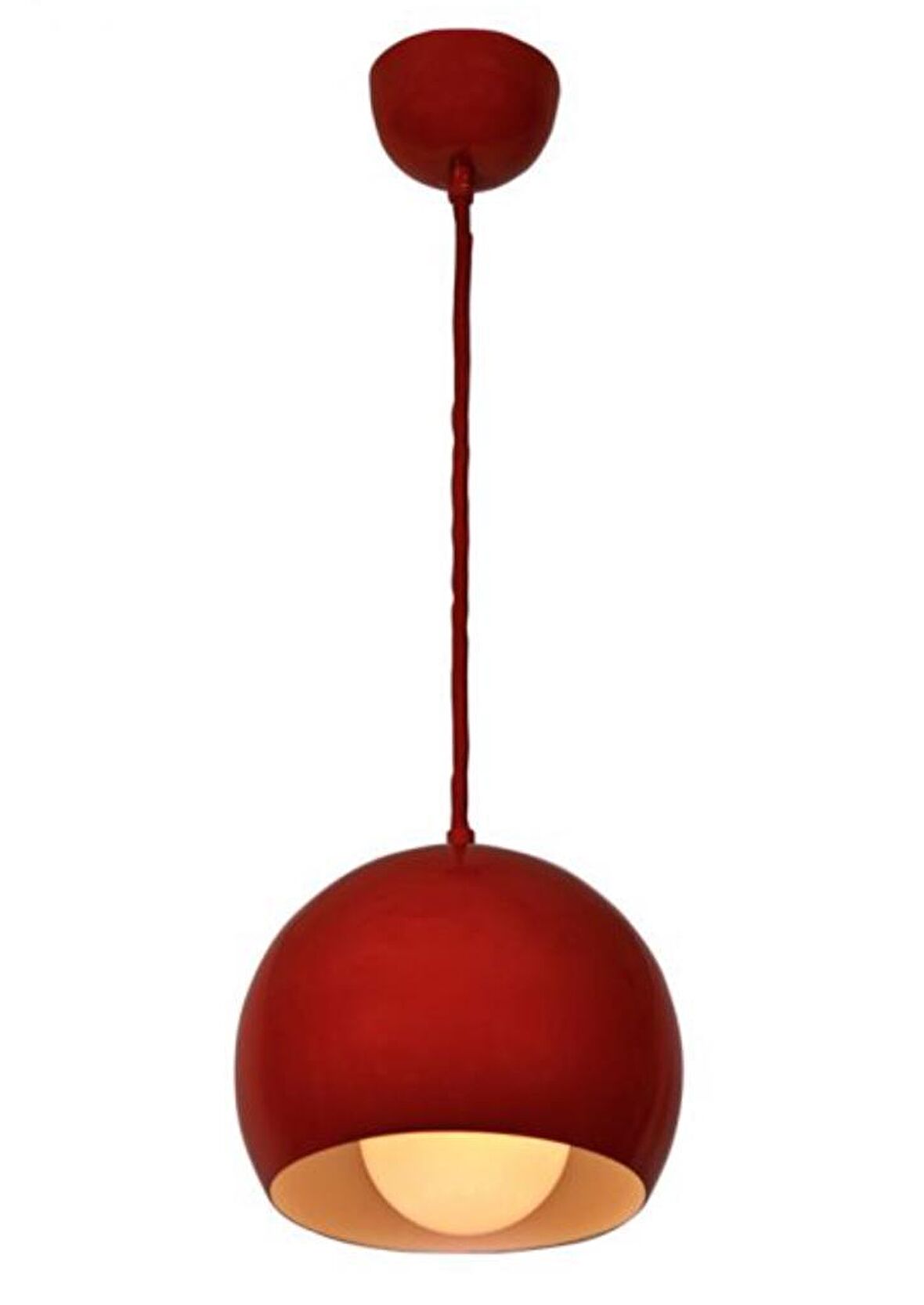 Metal Sarkıt Avize Kırmızı Içi Beyaz 20 cm