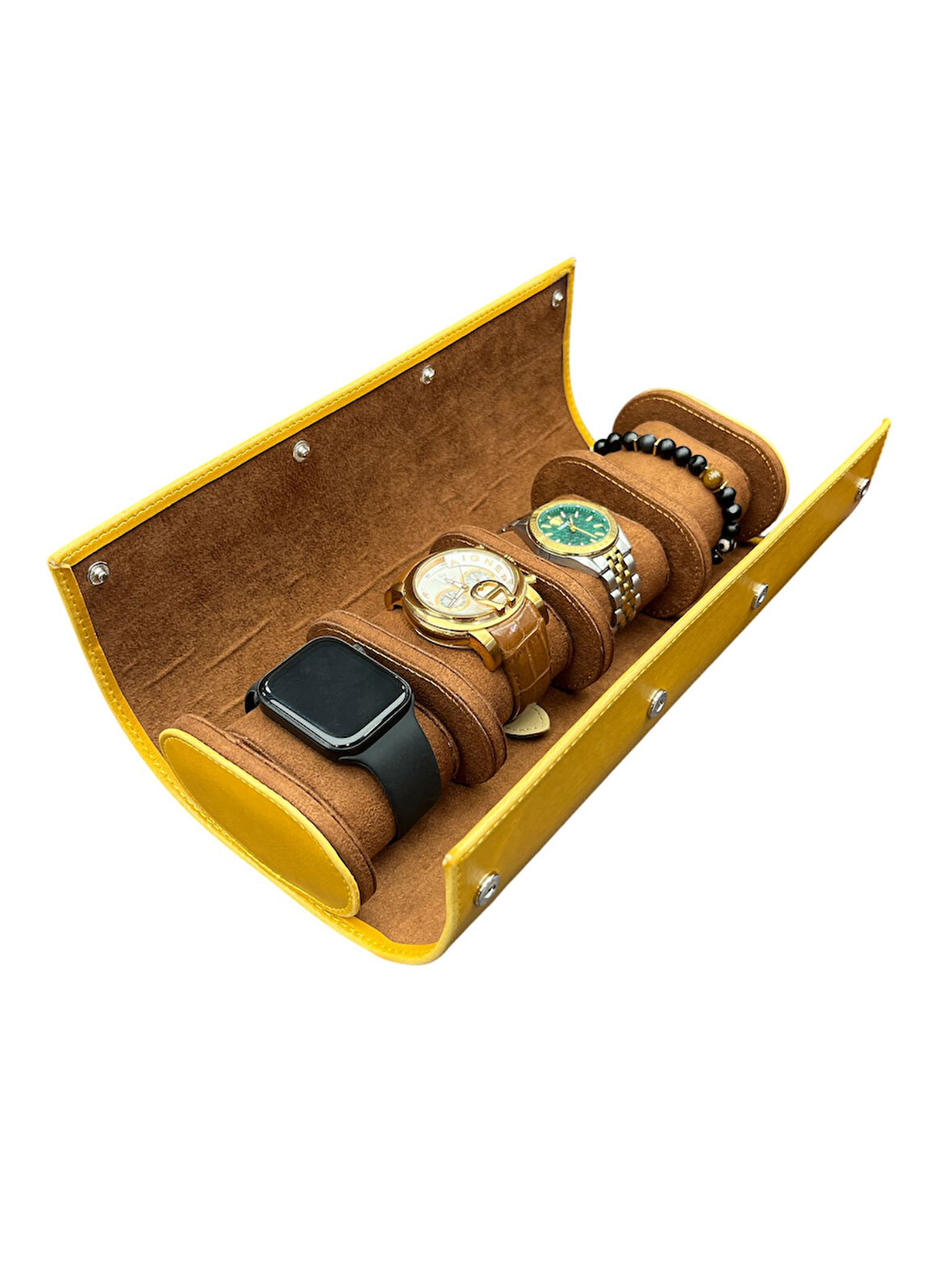 Saat Taşıma Kutusu Çıtçıtlı 4’lü – Seyahat Model Sarı