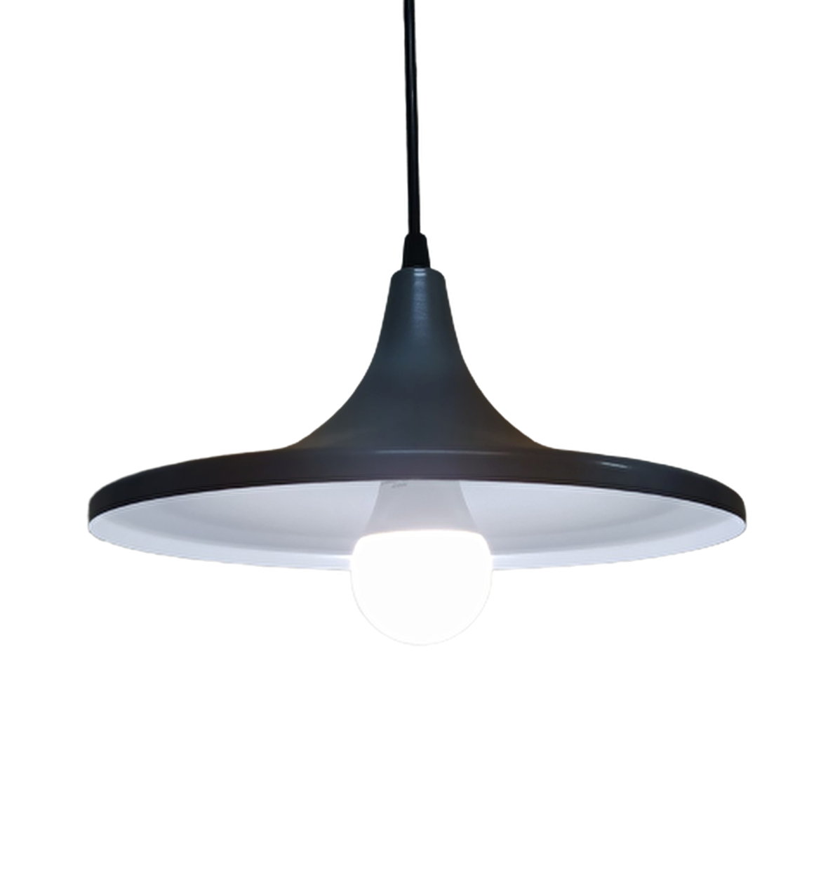 Retro Metal Sarkıt Avize Rustik Tekli Sarkıt Siyah İçi Beyaz Mutfak Cafe