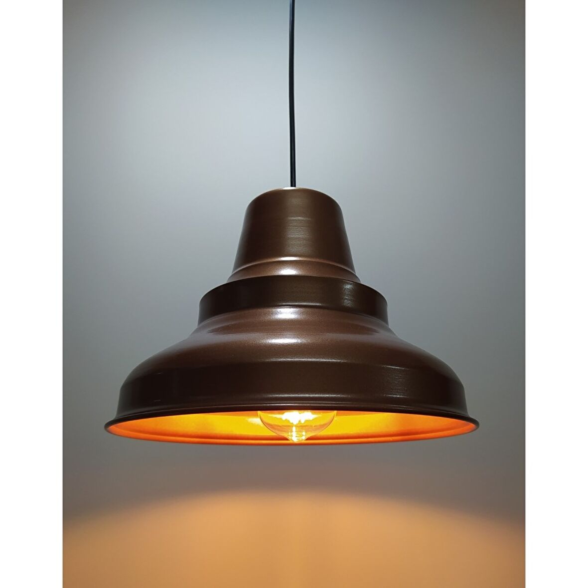 Retro Metal Sarkıt Avize Rustik Tekli Sarkıt Mat Bakır Cafe Mutfak Aydınlatma