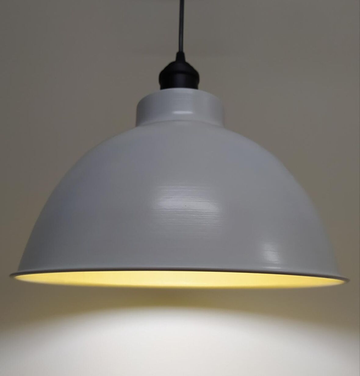 Retro Metal Sarkıt Avize Rustik Tekli Sarkıt Beyaz İçi Beyaz 