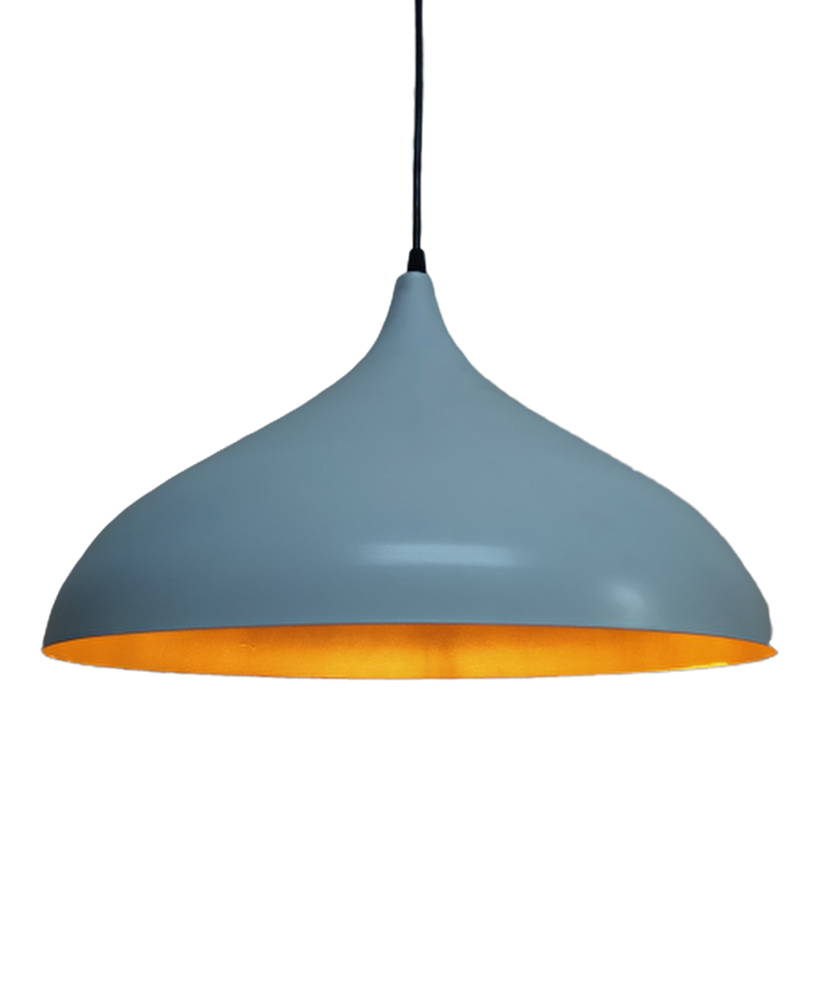 Retro Metal Sarkıt Avize Rustik Tekli Sarkıt Siyah İçi Sarı 43 cm