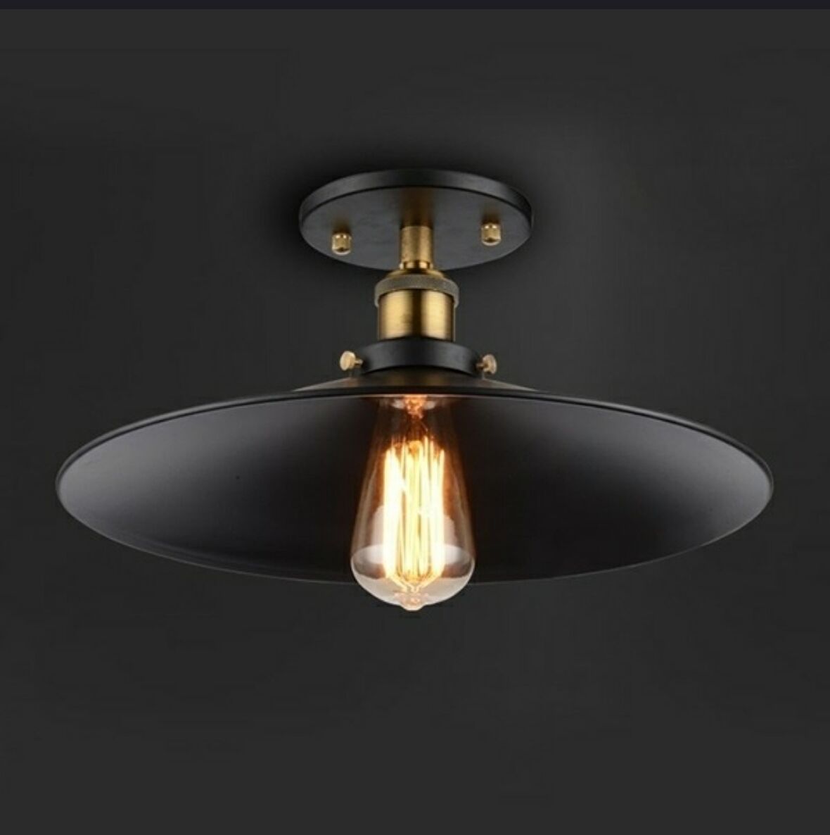 Metal Siyah Tavan Plofyoner Retro Dekoratif Rustik Avize