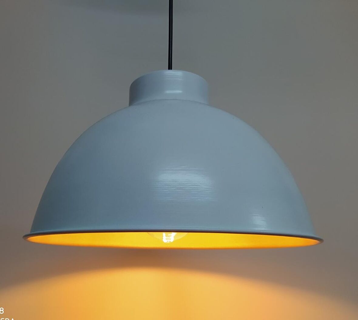 Retro Metal Sarkıt Avize Rustik Tekli Sarkıt Beyaz İçi Beyaz