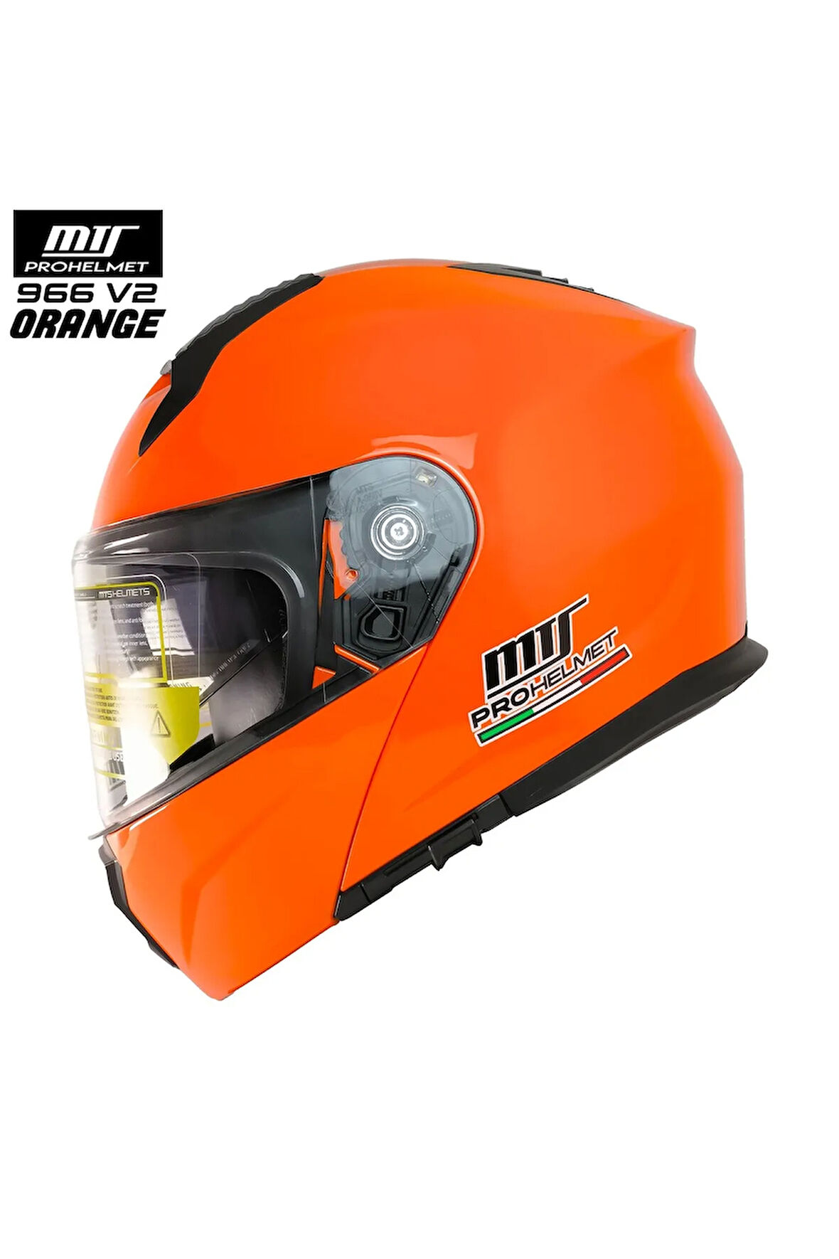-966-V2 ÇENE AÇILIR KASK (ORANGE)