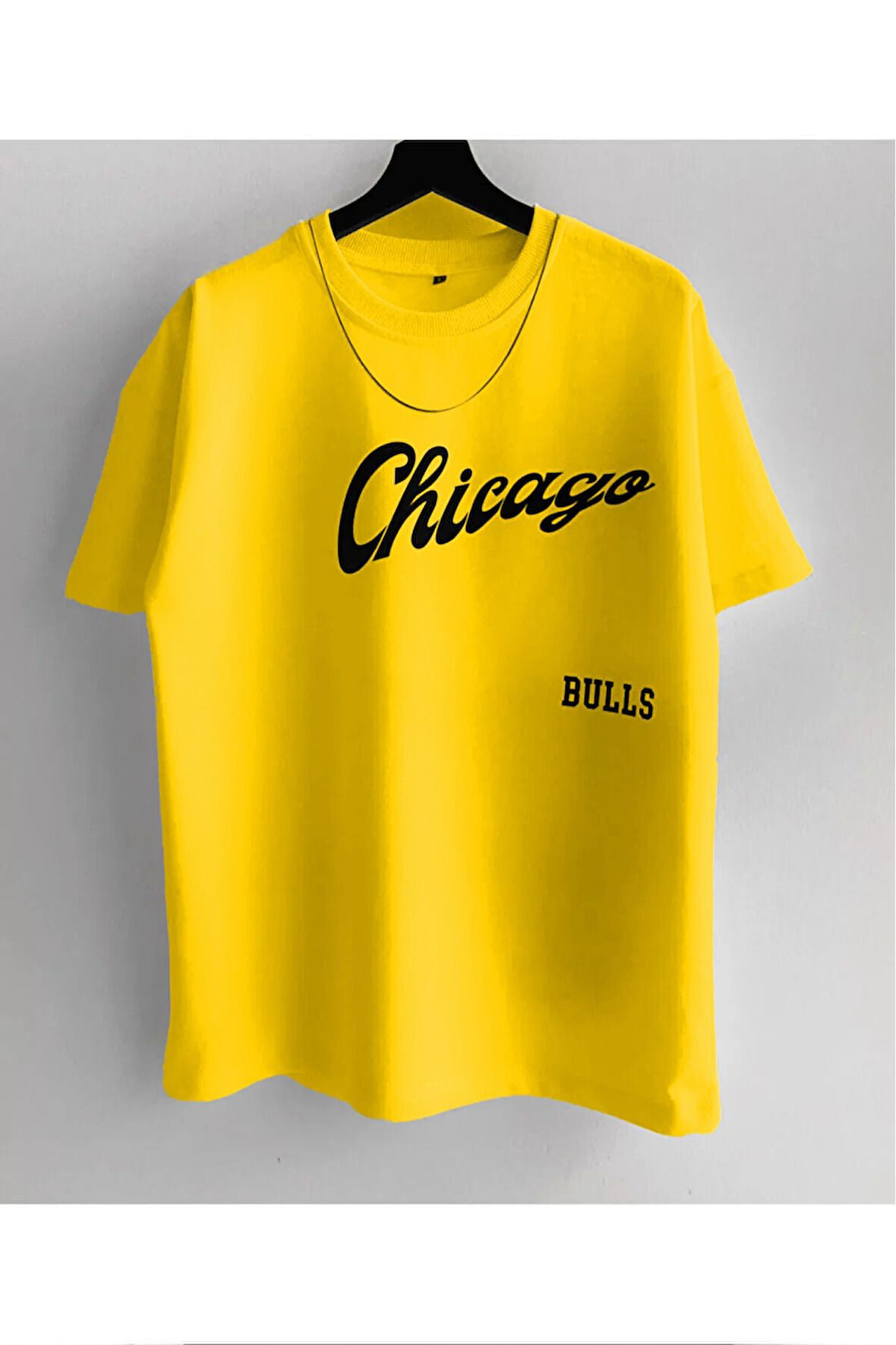 Erkek Oversize Desenli %100 Pamuk Bisiklet Yaka Kısa Kollu T-shirt Bulss