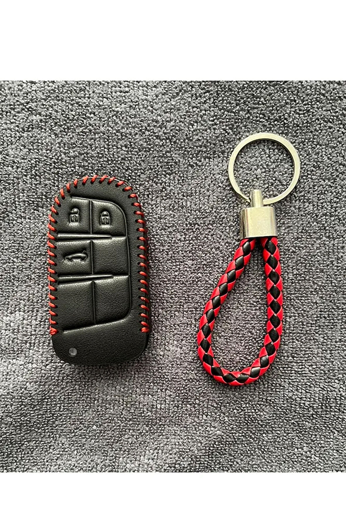 Fiat 500 X 5001  Egea Cross Uyumlu Deri Anahtar Kılıf Ve Örgü Anahtarlık 2.Resime Bakınız