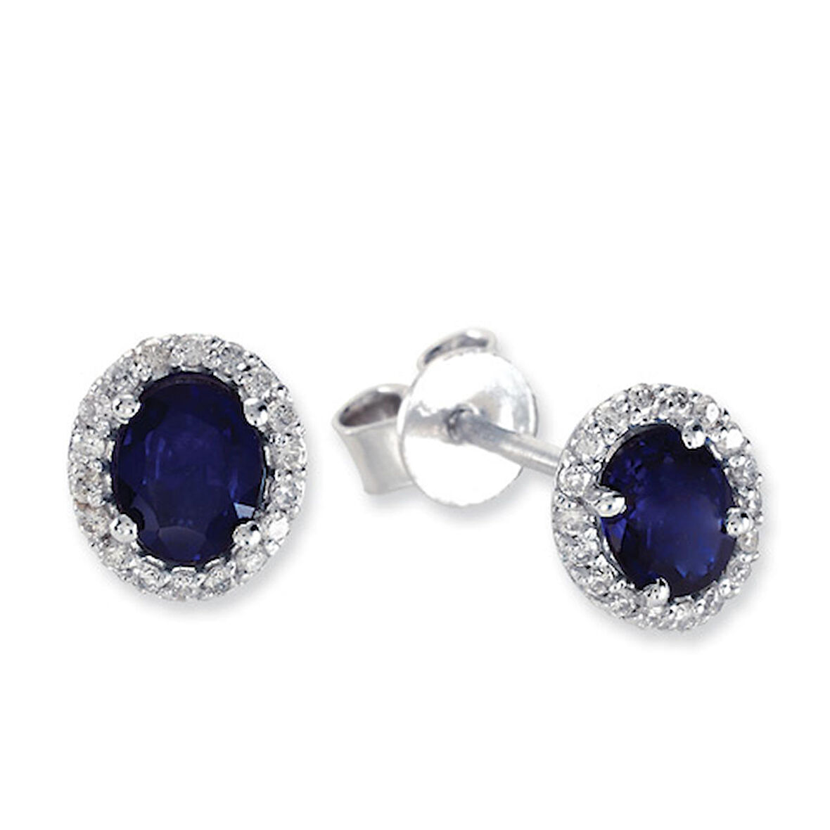 1.12 Ct Pırlantalı Safir Küpe RTK14