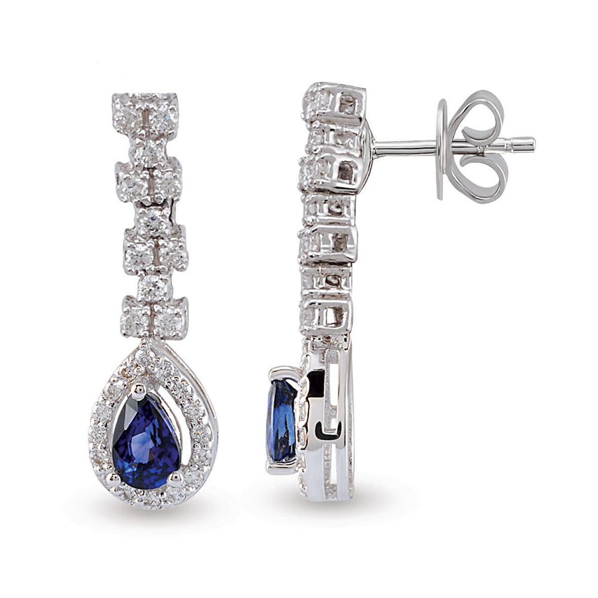 1.19 Ct Pırlantalı Safir Küpe RTK2