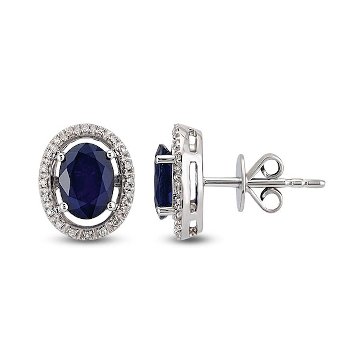1.56 Ct Pırlantalı Safir Küpe RTK3