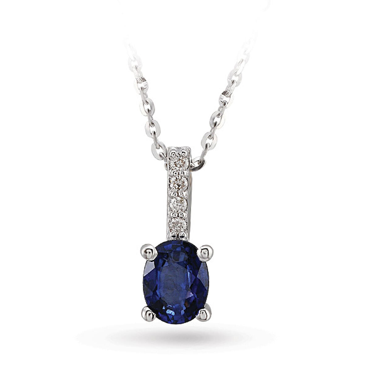 0.50 Ct Pırlanta Safir Kolye RTKL15