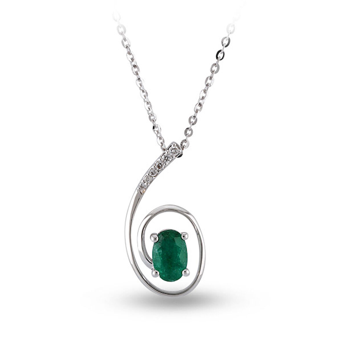 0.50 Ct Pırlanta Zümrüt Kolye RTKL17