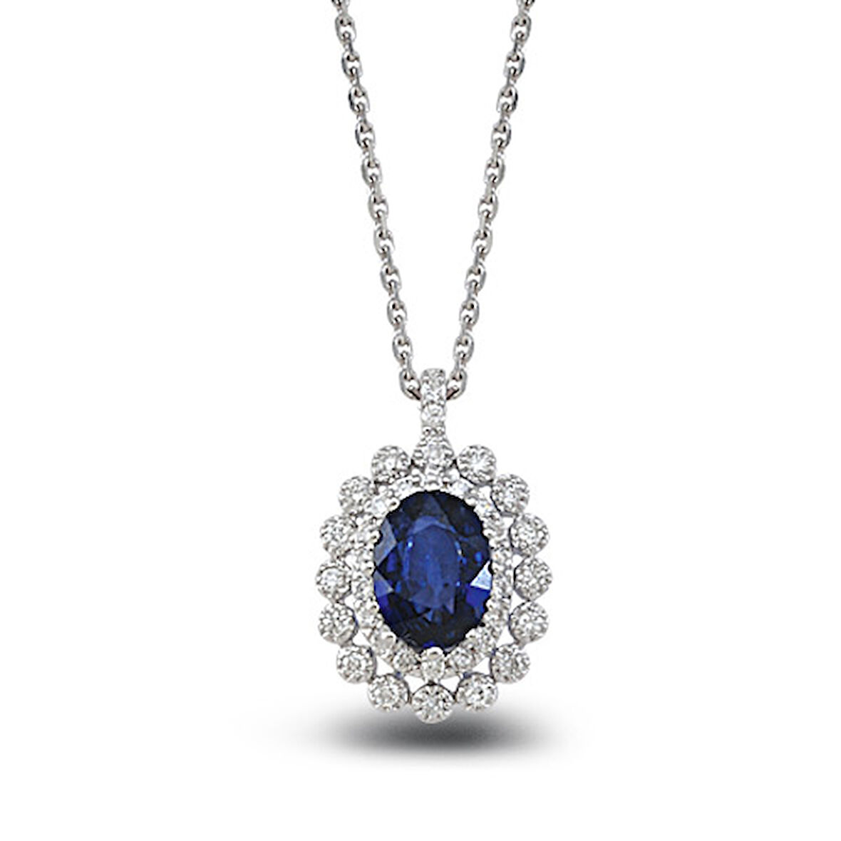 1.02 Ct Pırlanta Safir Kolye RTKL21