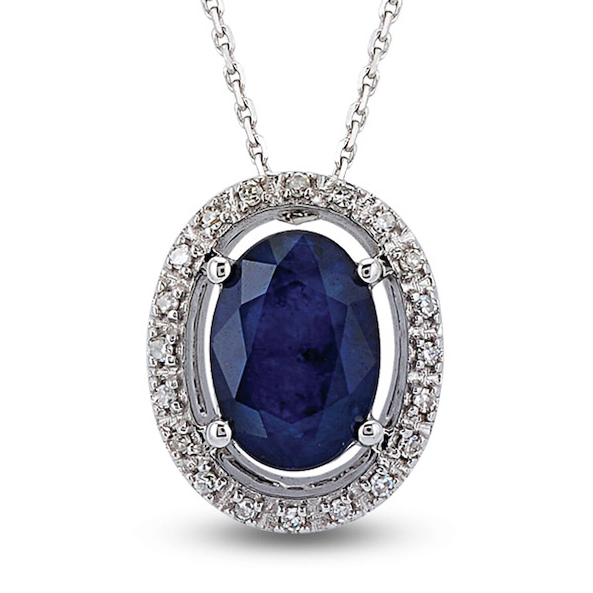 0.79 Ct Pırlanta Safir Kolye RTKL27