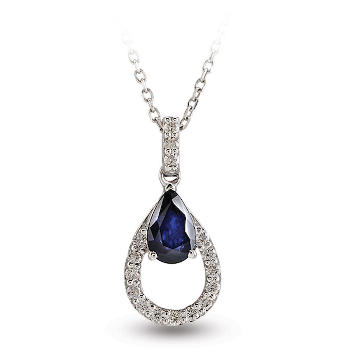 0.54 Ct Pırlanta Safir Kolye RTKL28