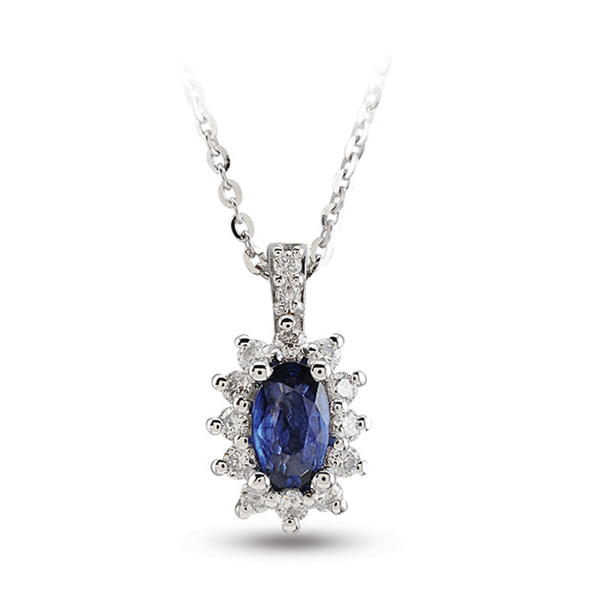 0.51 Ct Pırlanta Safir Kolye RTKL30