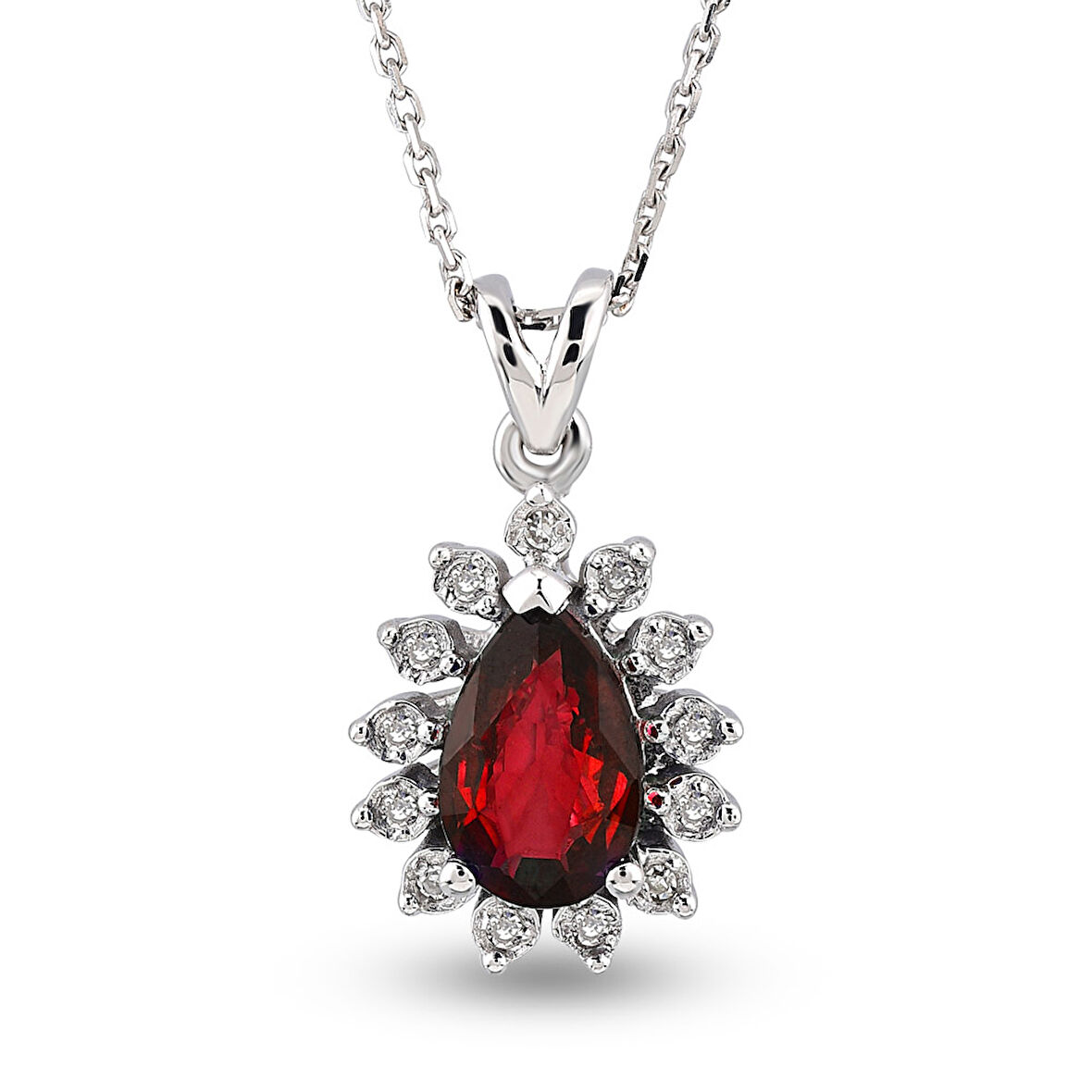 0.52 Ct Pırlanta Yakut Kolye RTKL35