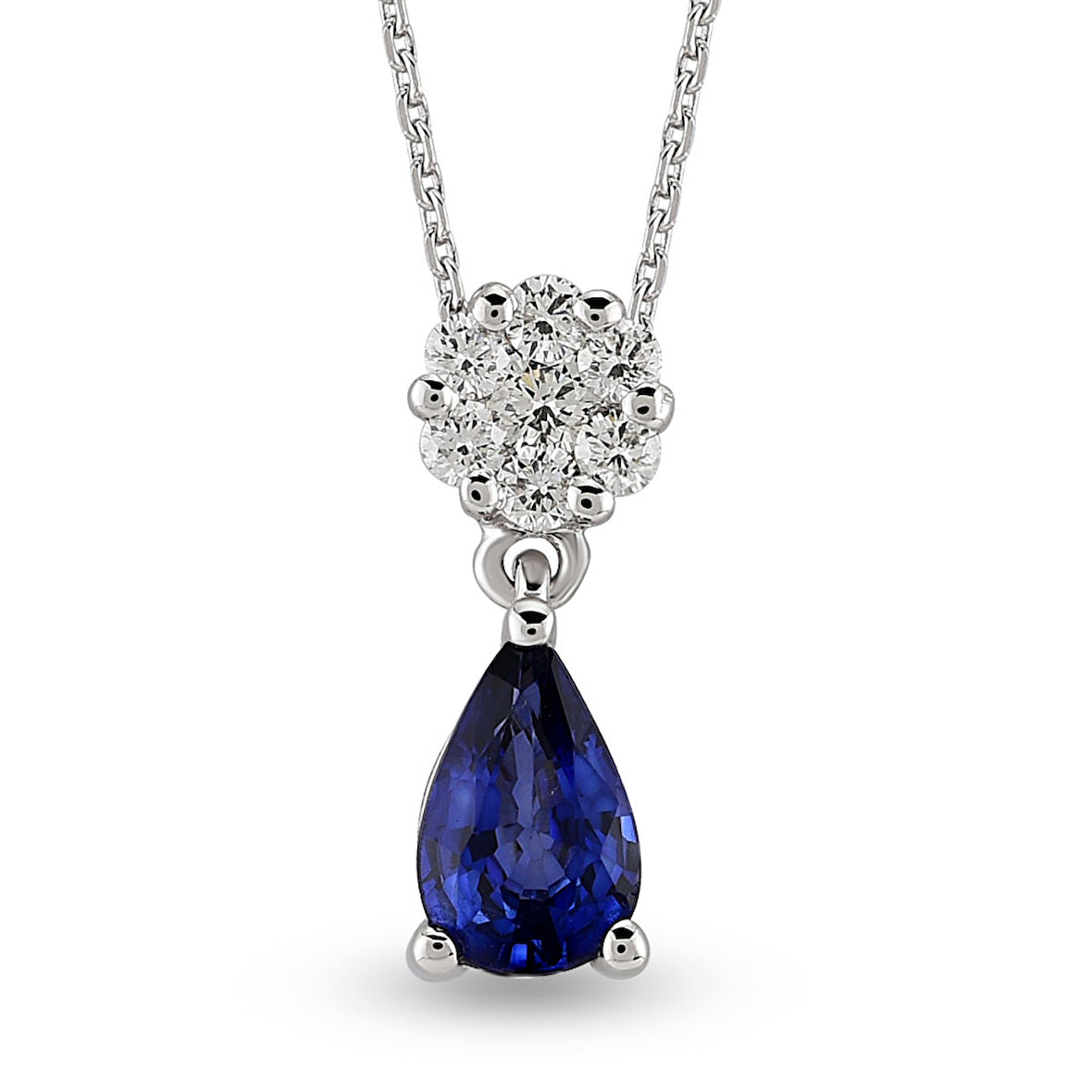 0.52 Ct Pırlanta Safir Kolye RTKL36