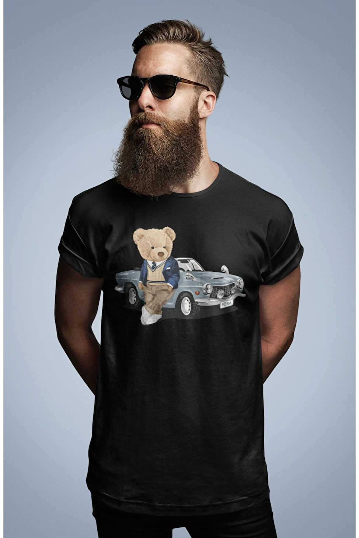 LUNAVISTA Oversize Dragon Baskılı Siyah Tshirt OVRSZTSHRT12
