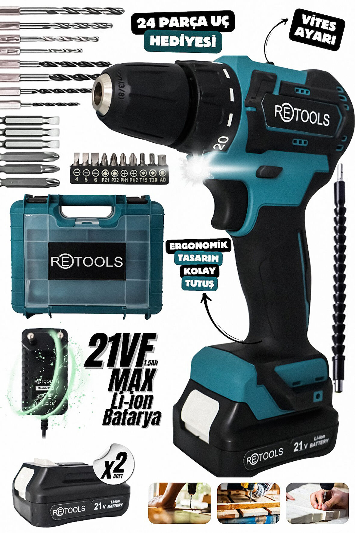 RETOOLS 21V VİDALAMA