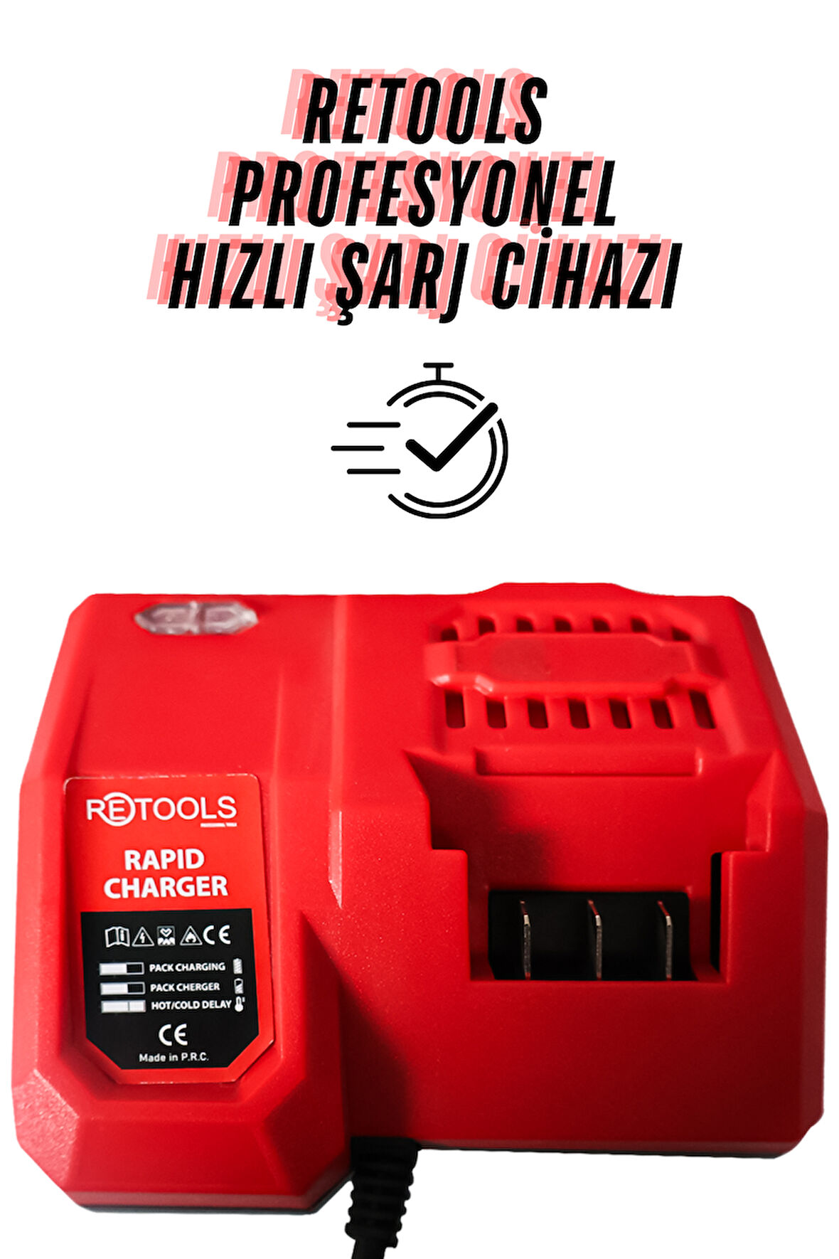 RETOOLS ULTRA HIZLI ŞARJ CİHAZI KIRMIZI