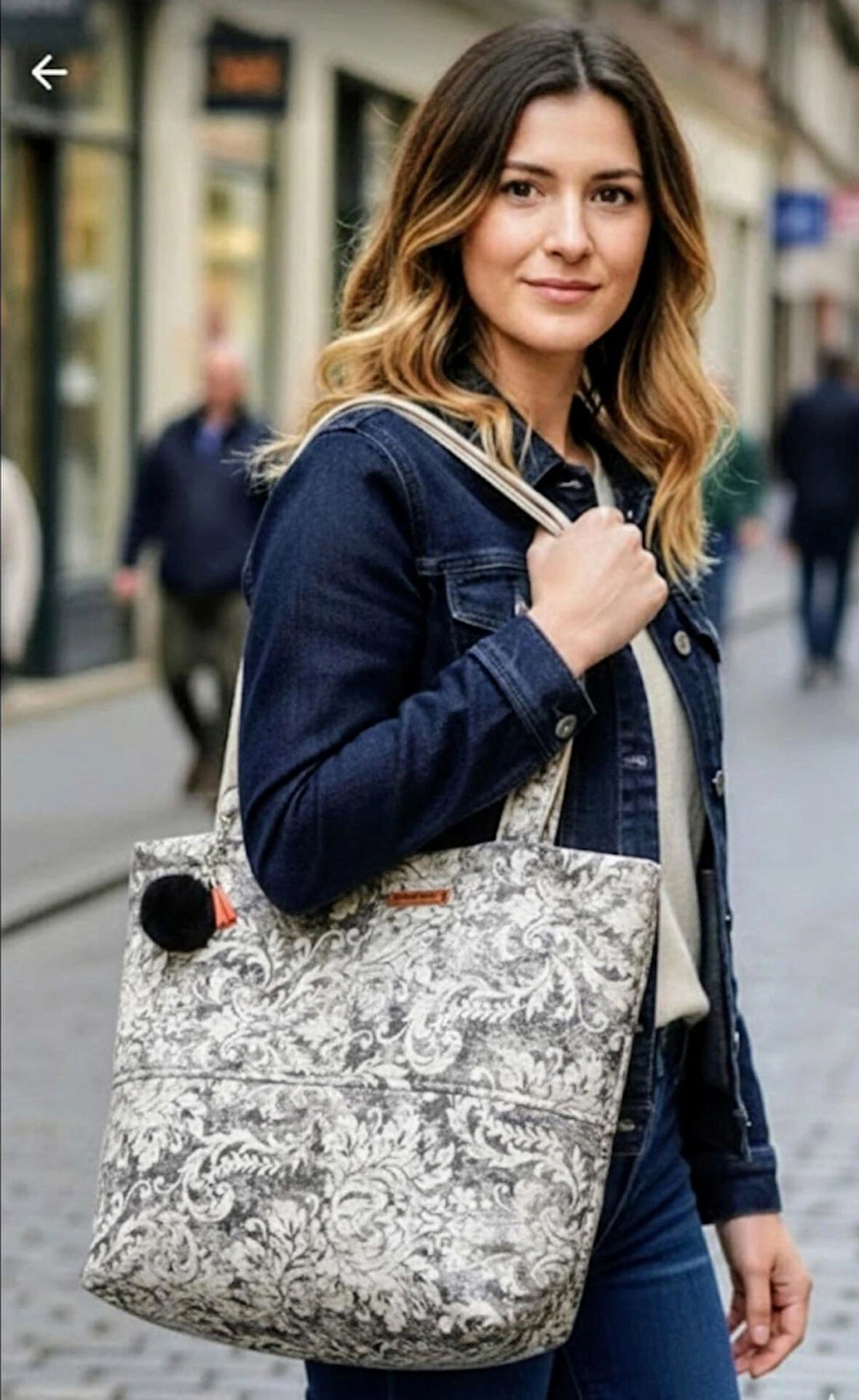 DESENLİ TOTE ÇANTA