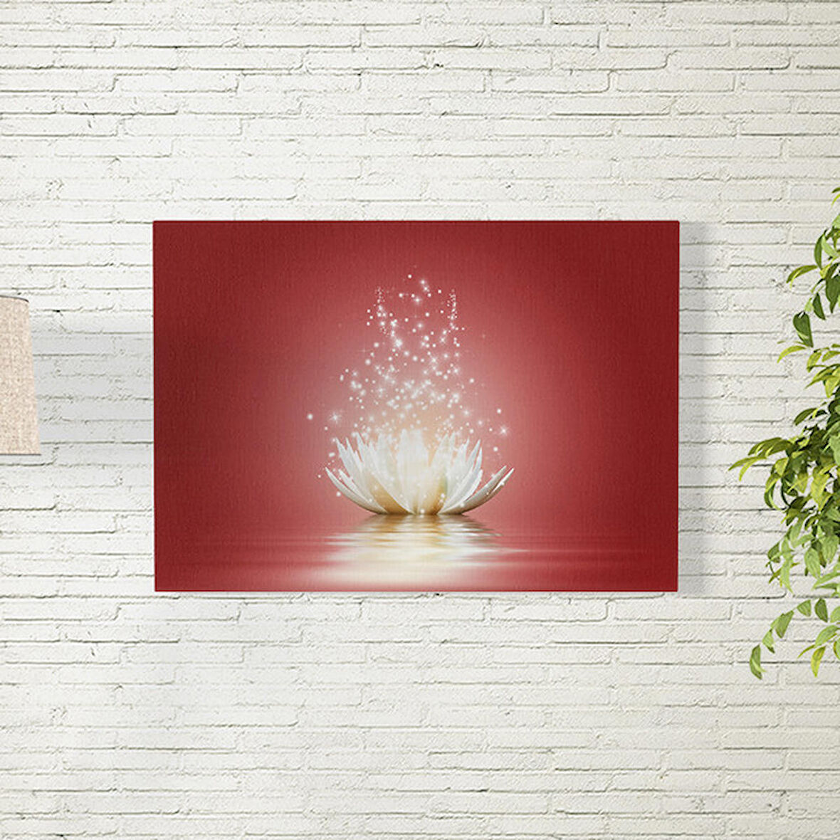 Kırmızı Arkaplanlı Lotus Çiçeği Poster 70X100 CM