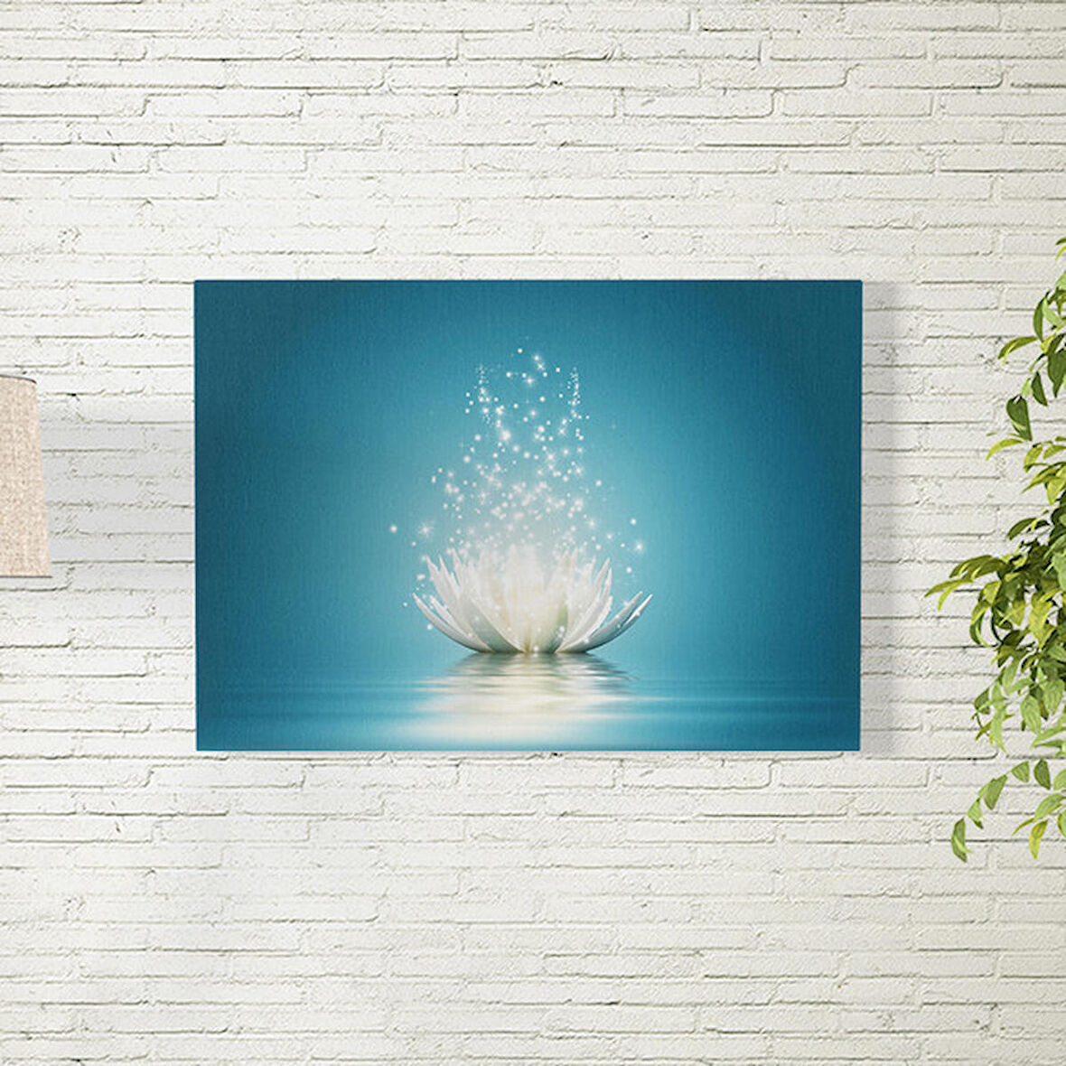 Mavi Arkaplanlı Lotus Çiçeği Poster 70X100 CM