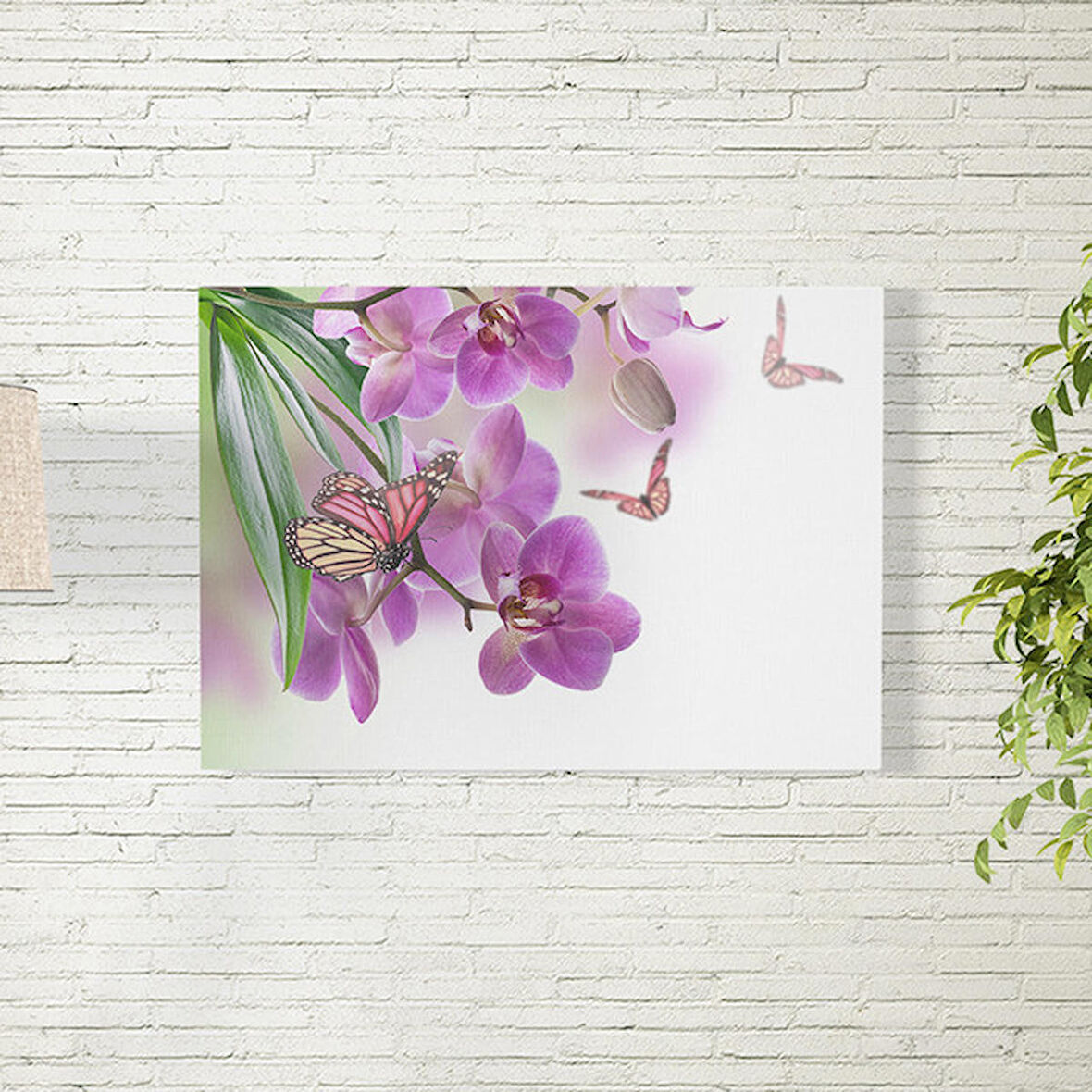 Mor Çiçek ve Kelebek Temalı Poster 70X100 CM
