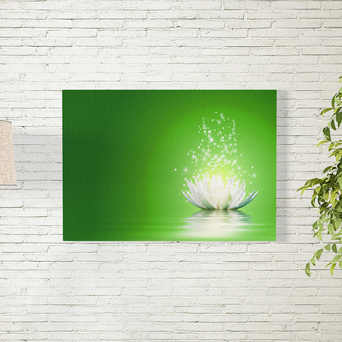 Yeşiş Arkaplanlı Lotus Çiçeği Poster 70X100 CM