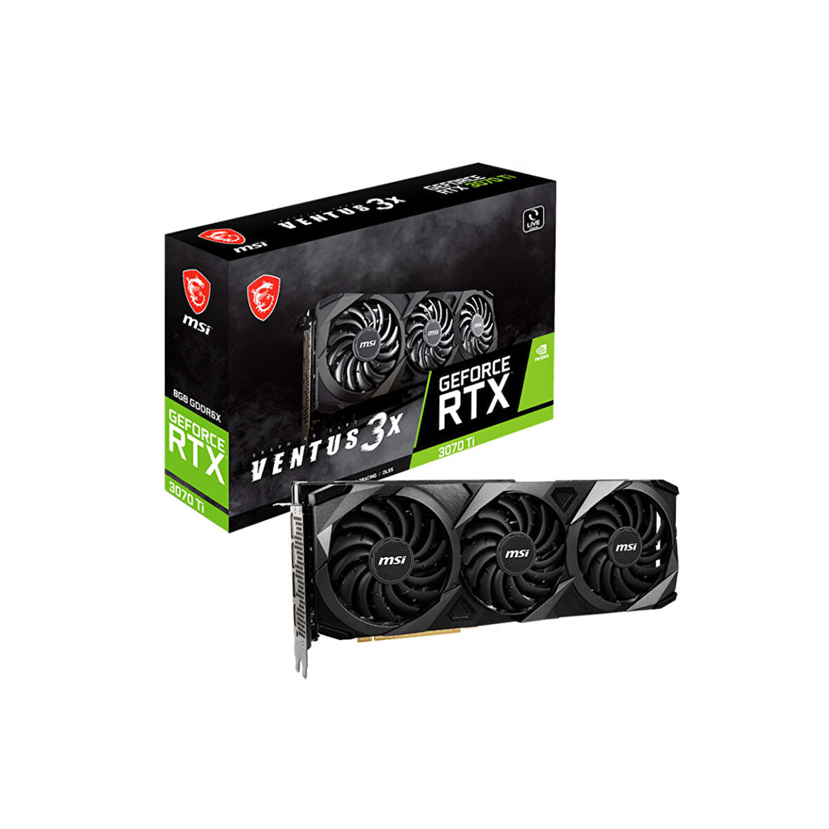 8 GB MSI GEFORCE RTX 3070 TI VENTUS 3X 8G OC GDDR6X 256B DX12(3XDP 1XHDMI)