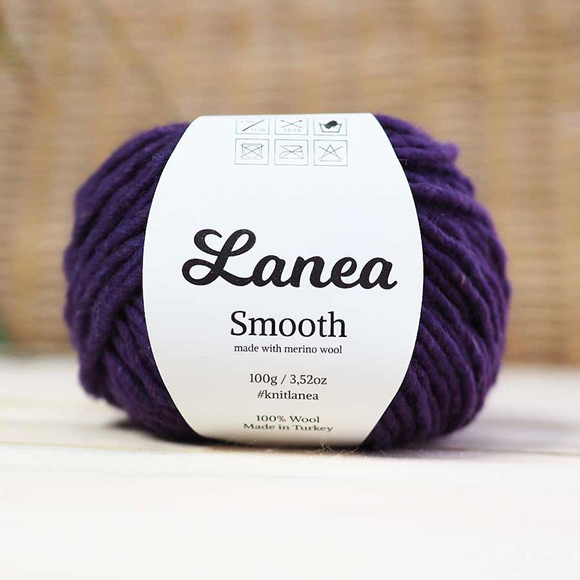 Lanea Smooth Merino Yün İp / 43 Koyu Mor Kırçıllı