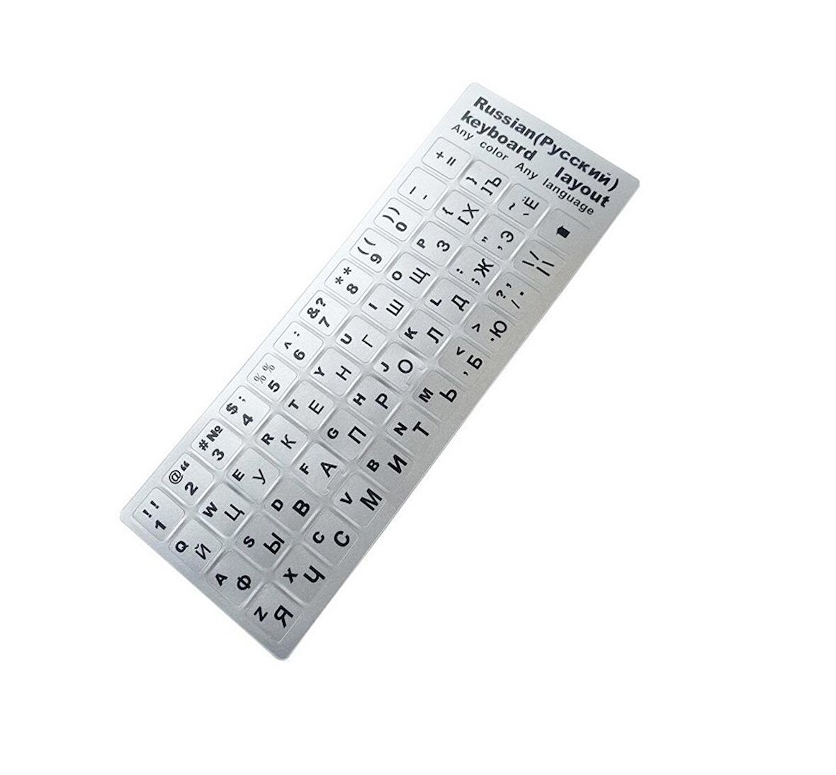 TÜRKÇE - RUSÇA - ARAPÇA (GRİ  BEYAZ SİYAH VE ŞEFFAF SEÇENEKLERİYLE) KALİTELİ PVC LAPTOP KLAVYE STİCKER