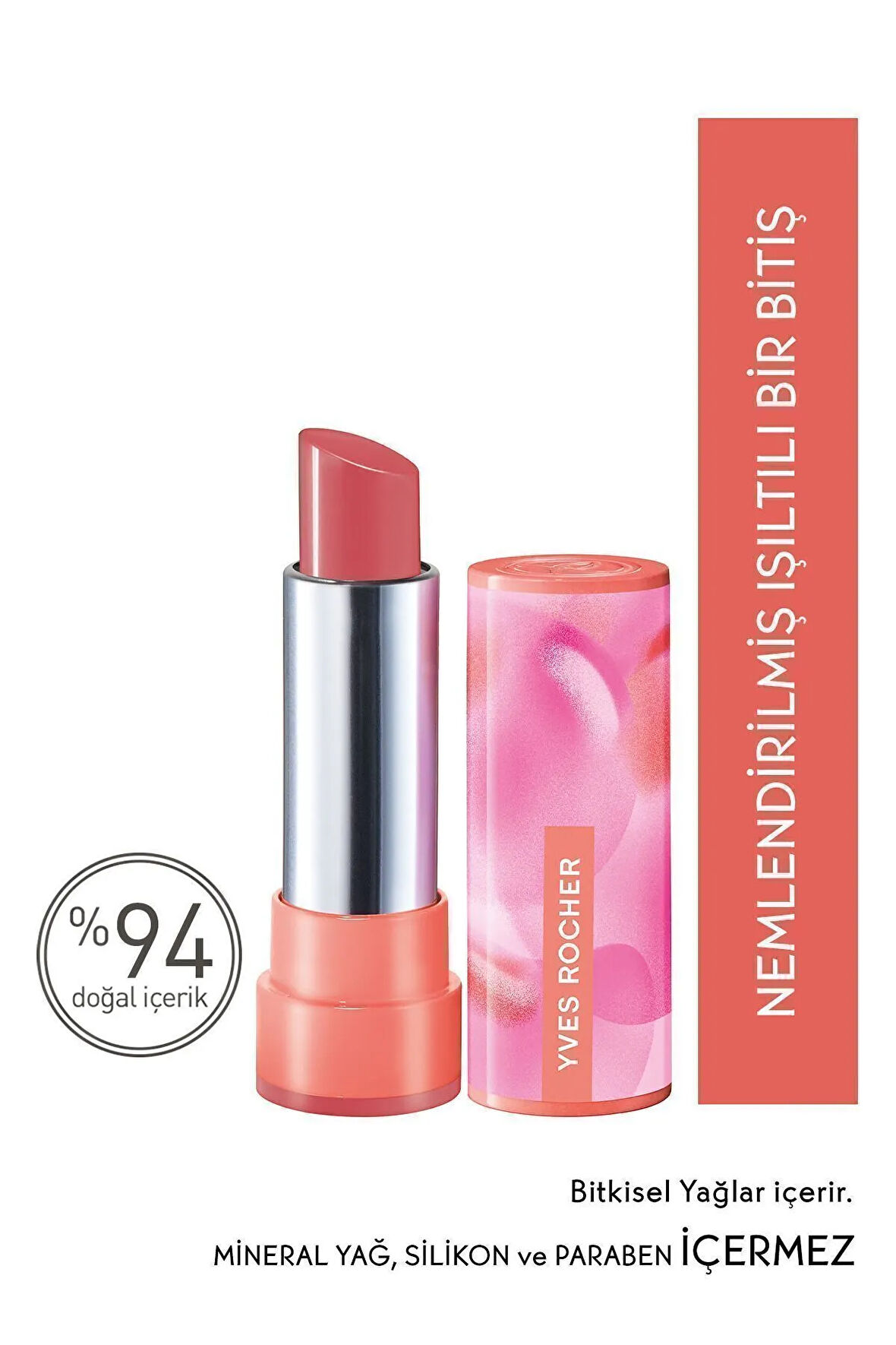 Süper Besleyici Işıltılı Glow Ruj-05 Gelincik Kırmızısı + Göz Makyaj Temizleyici Organic Lipstick