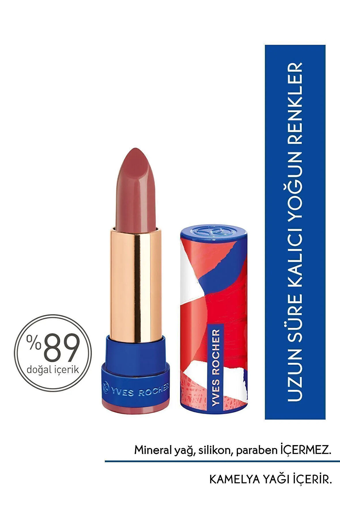 Nem Veren Yoğun Renkli Ruj-18. (Kiraz Çiçeği) + Isana Dudak Balmı Hediye Organic Lipstick