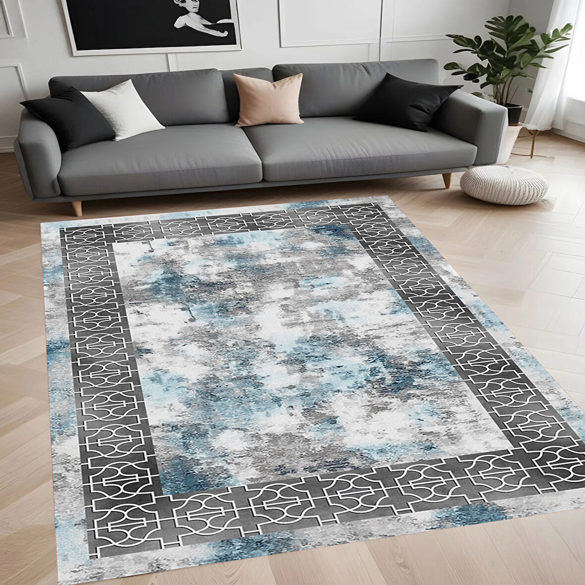 Rovigo Home Dijital Baskı Yıkanabilir Kaymaz Taban Salon Halısı Ve Yolluk RV005-FNL255