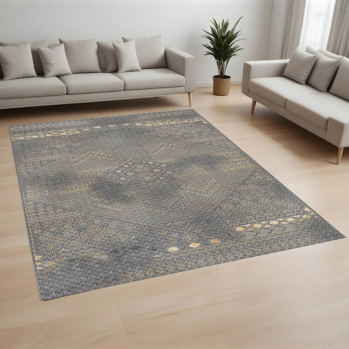 Rovigo Home Dijital Baskı Yıkanabilir Kaymaz Taban Salon Halısı Ve Yolluk RV019-FNL273